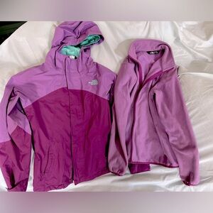 Girls North Face Triclimate (3-in-1) Jacket - M (10/12), purple/plum/sea foam